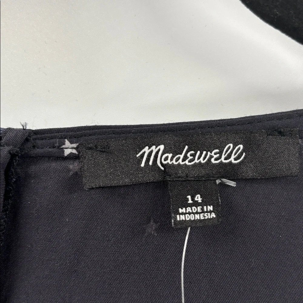 Madewell Alicia Long-sleeve Scoop Neck Midi Dress in night stars NWT - Picture 7 of 16